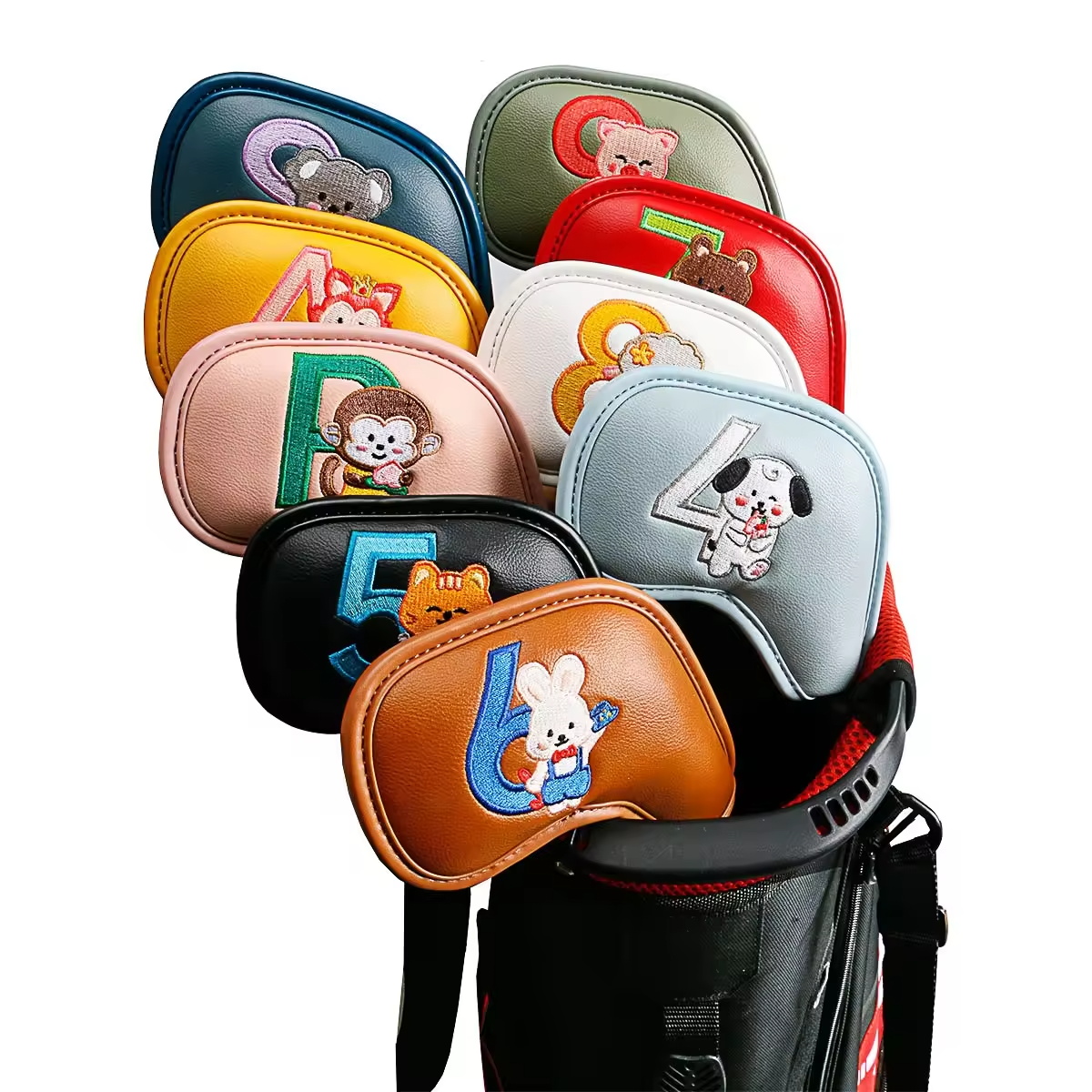 Golf Equipment Organizer - 9 housses de tête de fer